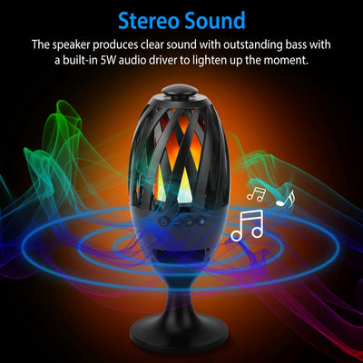 1Pc LED Flame Speakers Torch Wireless Stereo Bass Speaker