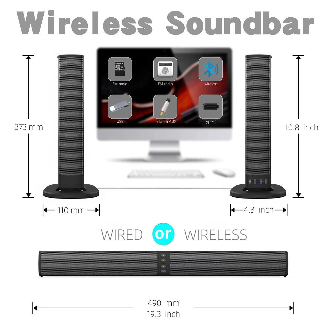 Creative Split Strip Loudspeaker Household Outdoor