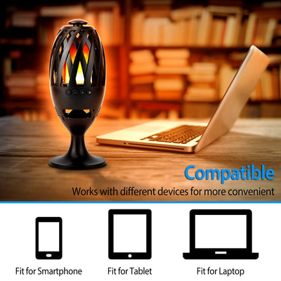 1Pc LED Flame Speakers Torch Wireless Stereo Bass Speaker
